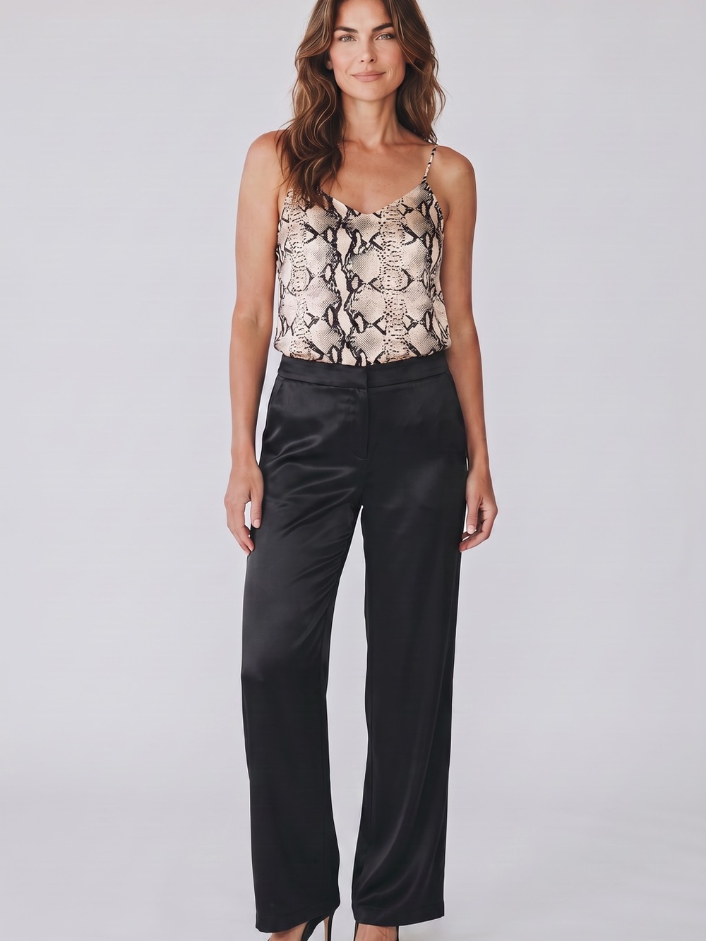 Neiman Marcus snakeskin camisole- spaghetti straps - flowy fabric
